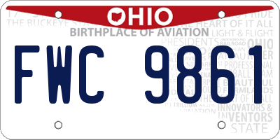 OH license plate FWC9861