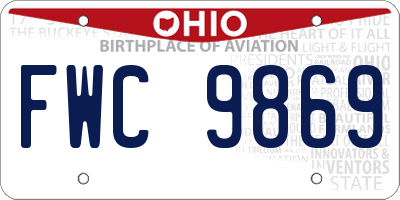 OH license plate FWC9869