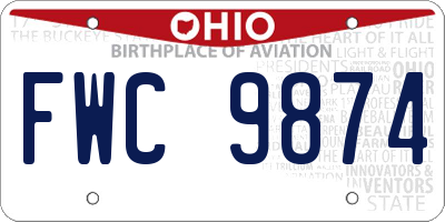 OH license plate FWC9874