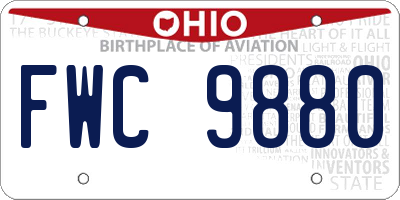 OH license plate FWC9880