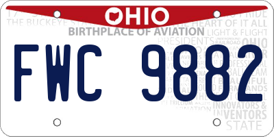 OH license plate FWC9882