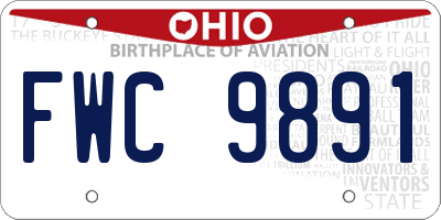 OH license plate FWC9891