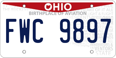 OH license plate FWC9897