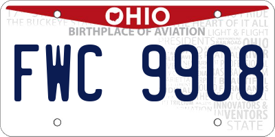 OH license plate FWC9908