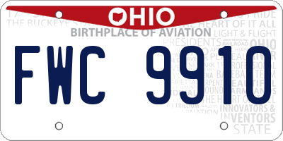 OH license plate FWC9910