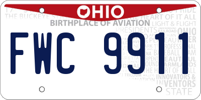 OH license plate FWC9911