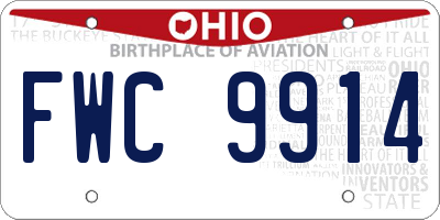 OH license plate FWC9914