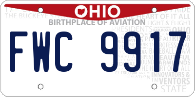 OH license plate FWC9917