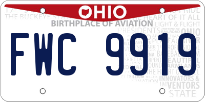 OH license plate FWC9919