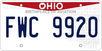 OH license plate FWC9920