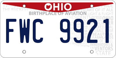 OH license plate FWC9921