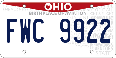 OH license plate FWC9922