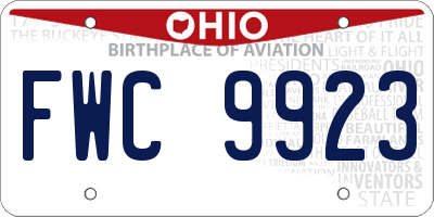 OH license plate FWC9923