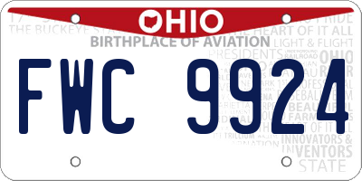 OH license plate FWC9924