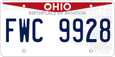 OH license plate FWC9928