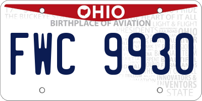 OH license plate FWC9930