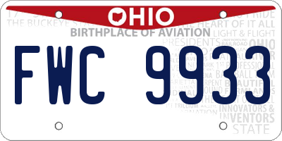 OH license plate FWC9933