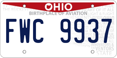 OH license plate FWC9937