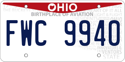 OH license plate FWC9940