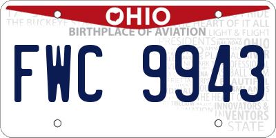 OH license plate FWC9943