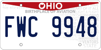 OH license plate FWC9948