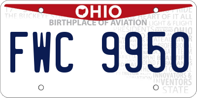 OH license plate FWC9950