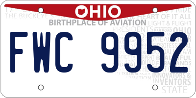 OH license plate FWC9952