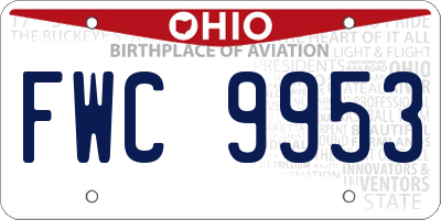 OH license plate FWC9953
