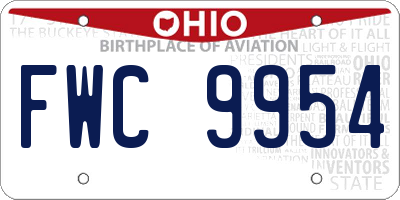 OH license plate FWC9954