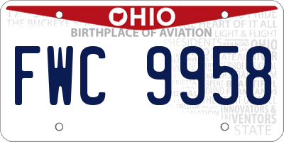 OH license plate FWC9958