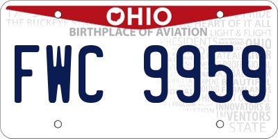 OH license plate FWC9959