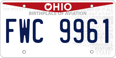 OH license plate FWC9961