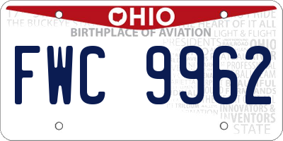 OH license plate FWC9962