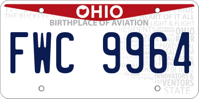 OH license plate FWC9964