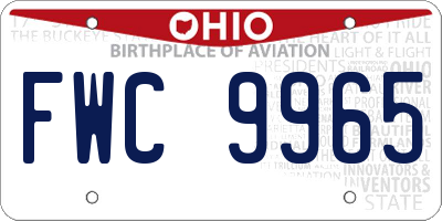 OH license plate FWC9965