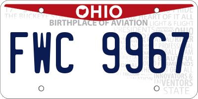 OH license plate FWC9967