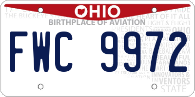 OH license plate FWC9972