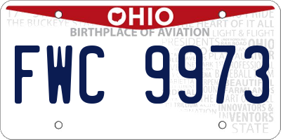 OH license plate FWC9973