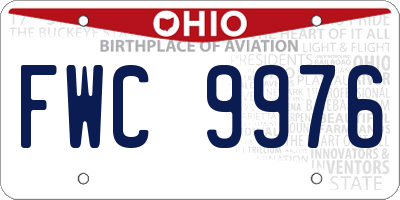 OH license plate FWC9976