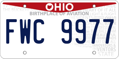 OH license plate FWC9977