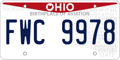 OH license plate FWC9978