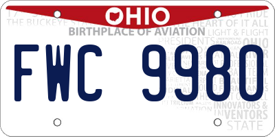 OH license plate FWC9980