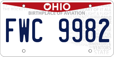 OH license plate FWC9982