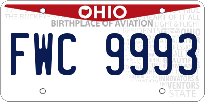 OH license plate FWC9993