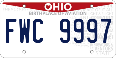 OH license plate FWC9997