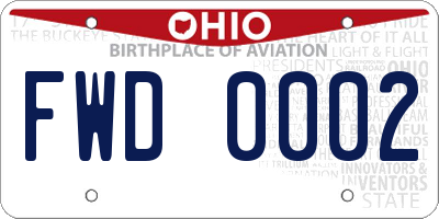 OH license plate FWD0002