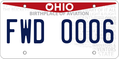 OH license plate FWD0006