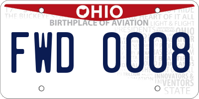 OH license plate FWD0008