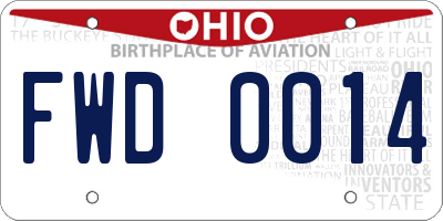 OH license plate FWD0014