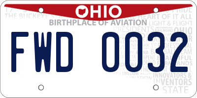 OH license plate FWD0032